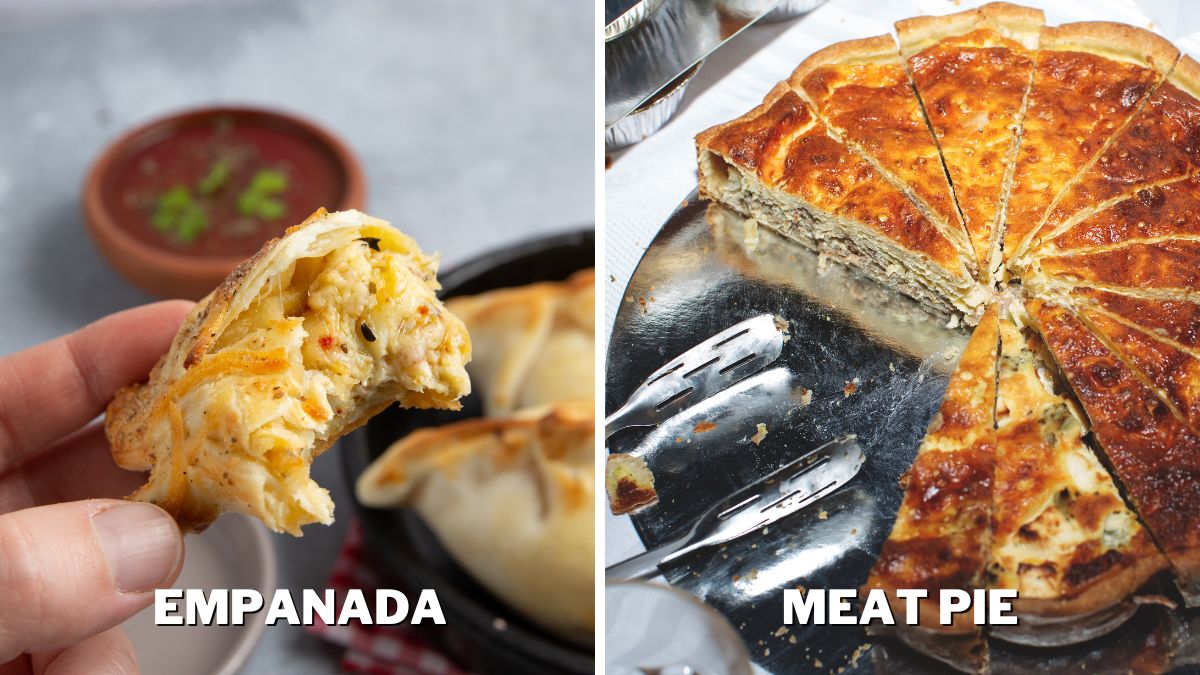 empanada is small, while meat pie is usually bigger