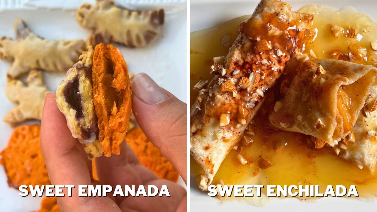 empanadas and enchiladas with sweet fillings