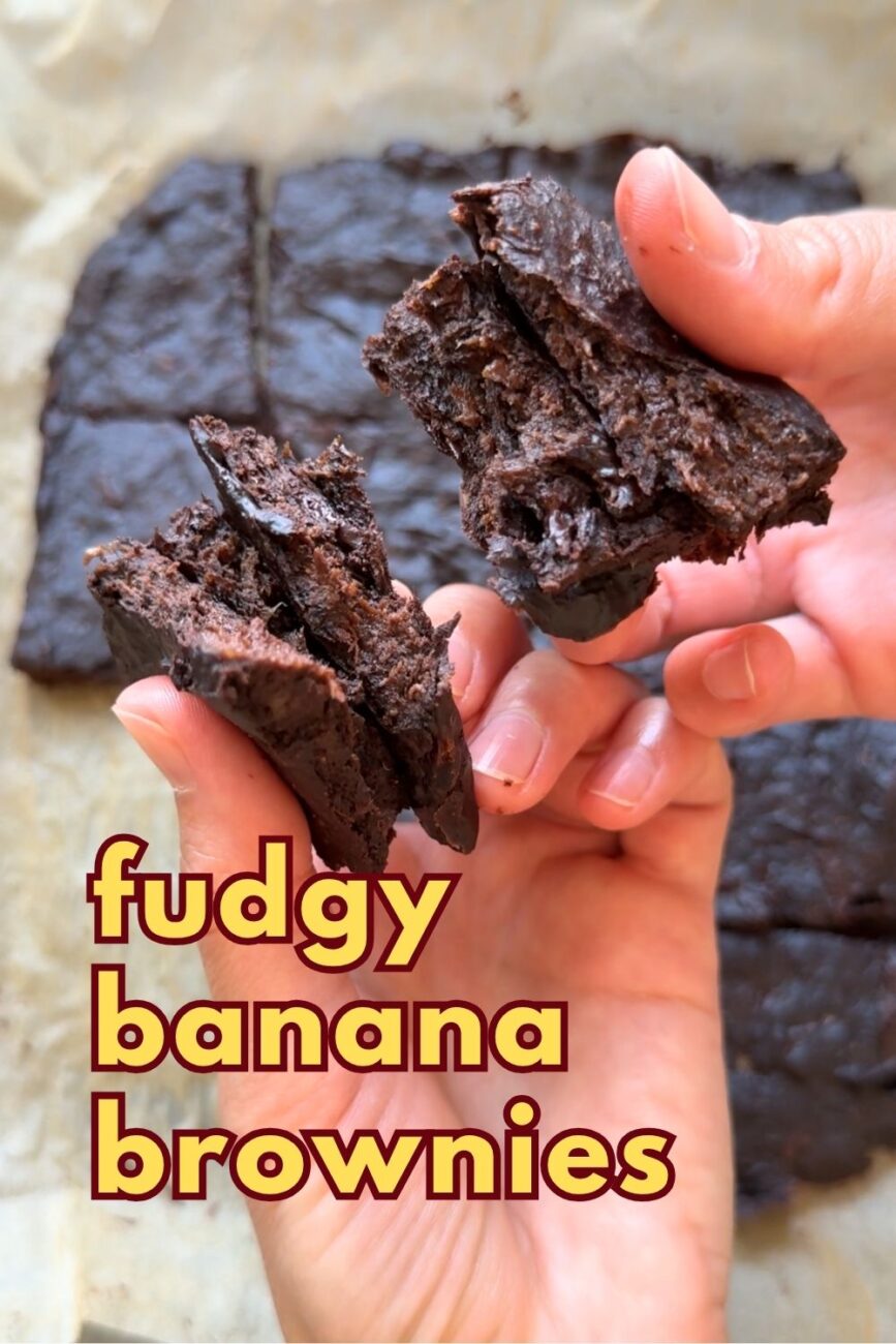 fudgy healthy 4 ingredient banana brownies
