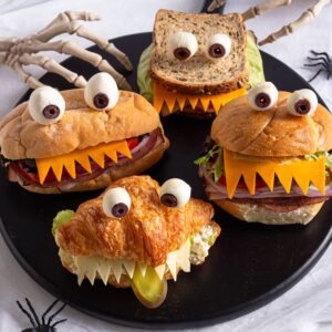 halloween monster sandwiches