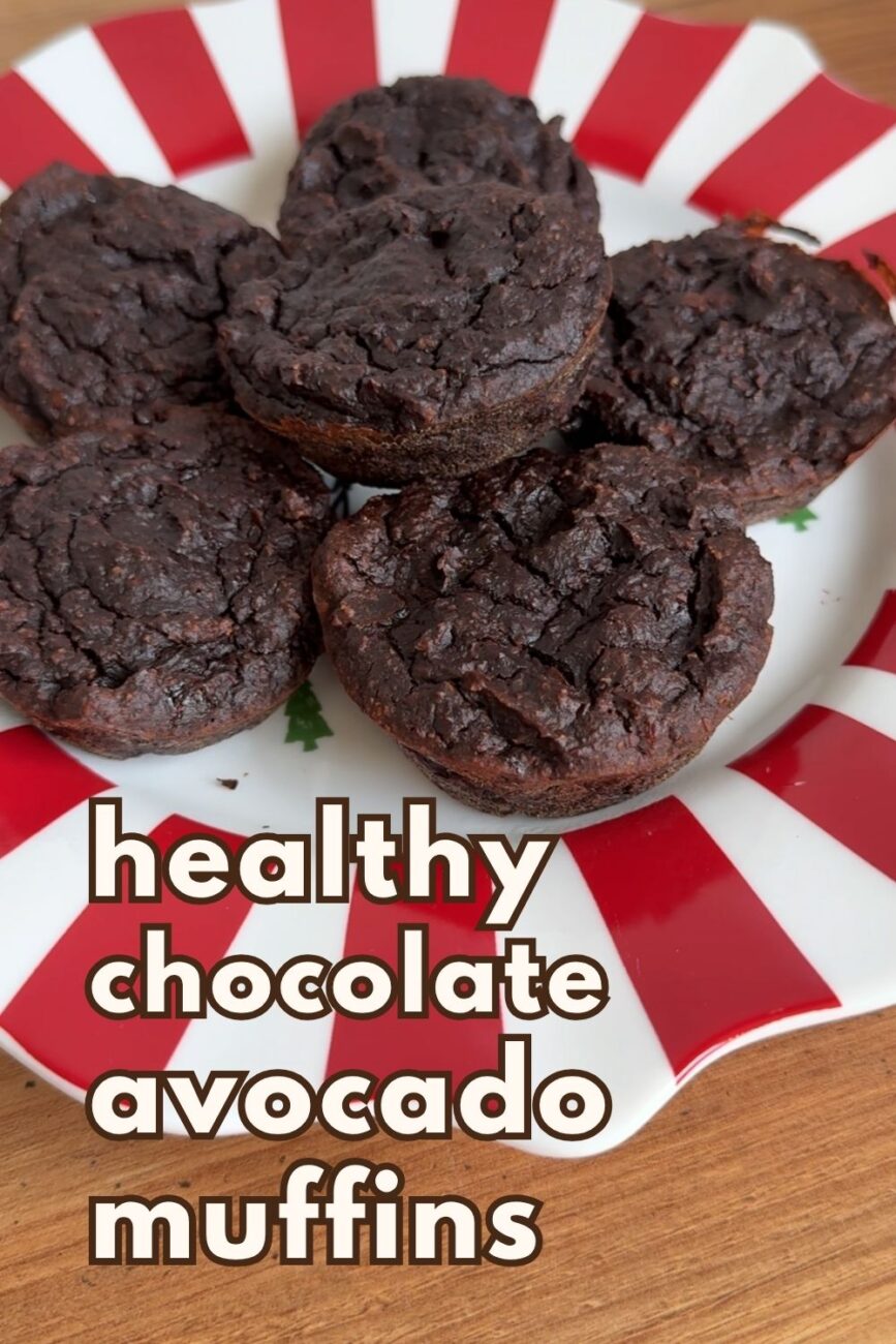 healthy avocado chocolate muffins