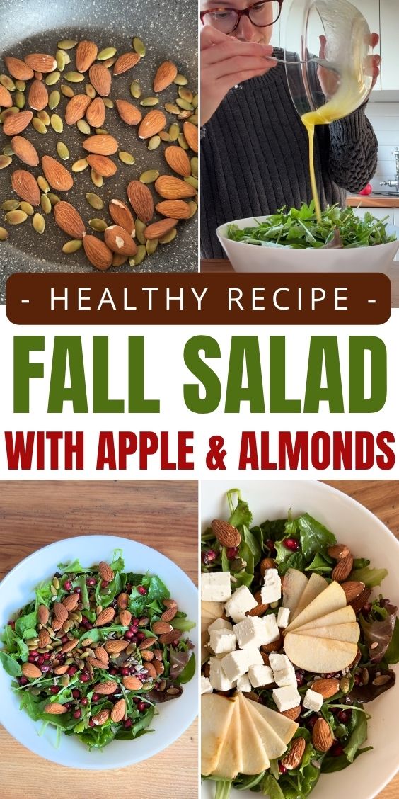 healthy fall salad with apple and feta and almonds recipe
