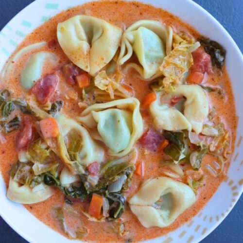 healthy instant pot creamy tortellini soup