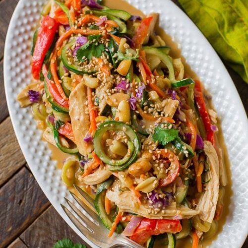 healthy peanut thai zucchini noodles 8