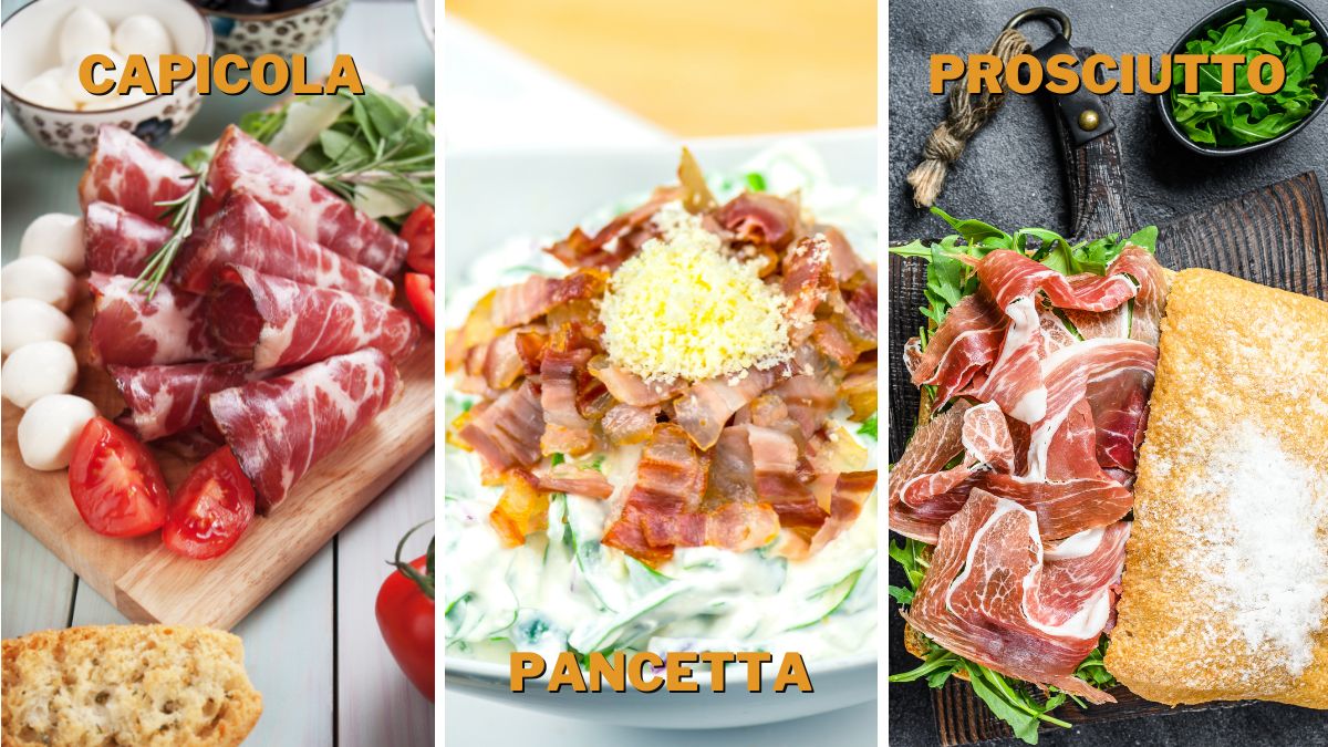 how are Capicola Pancetta and Prosciutto used and serves