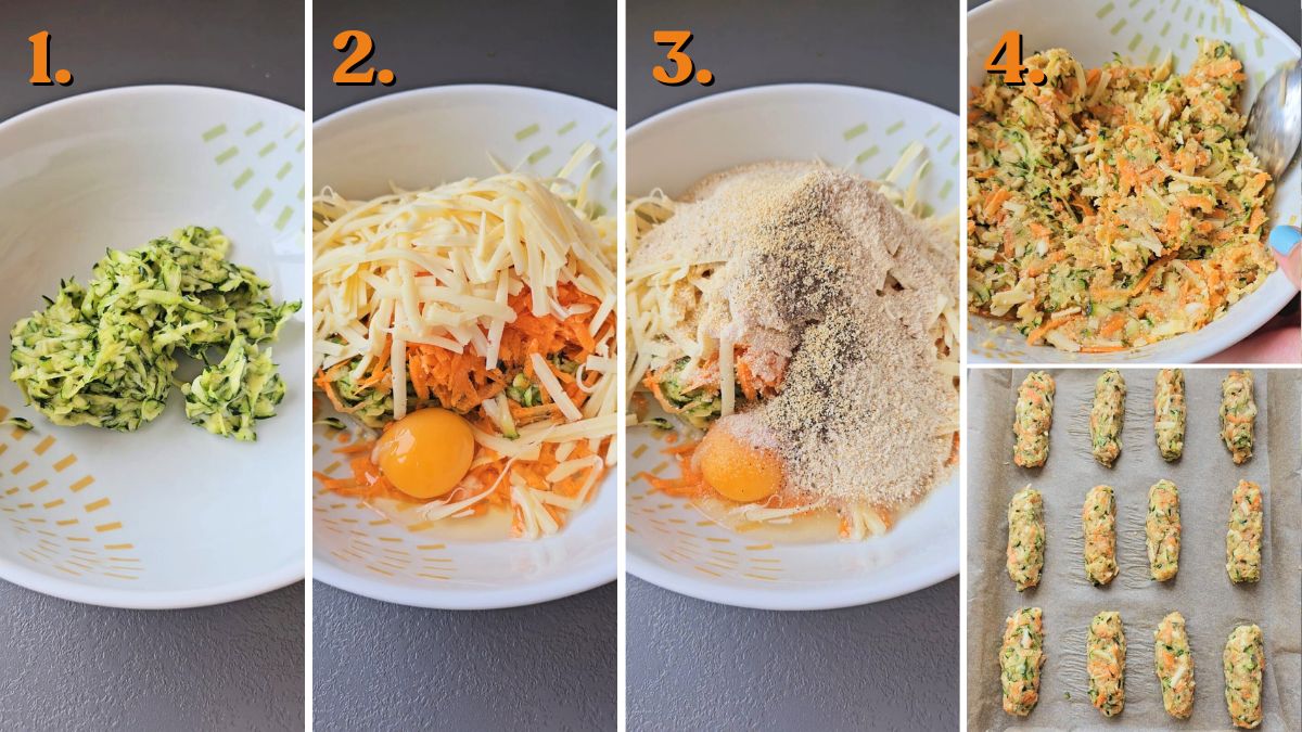 how to make Easy Oven Baked Zucchini Carrot Tots