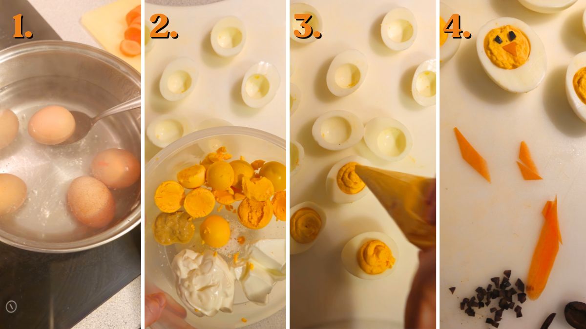 how to make chick easter deviled eggs