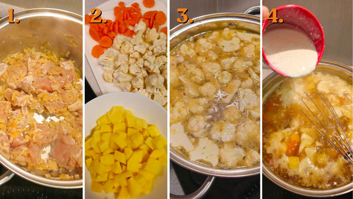 how to make chicken cauliflower soup