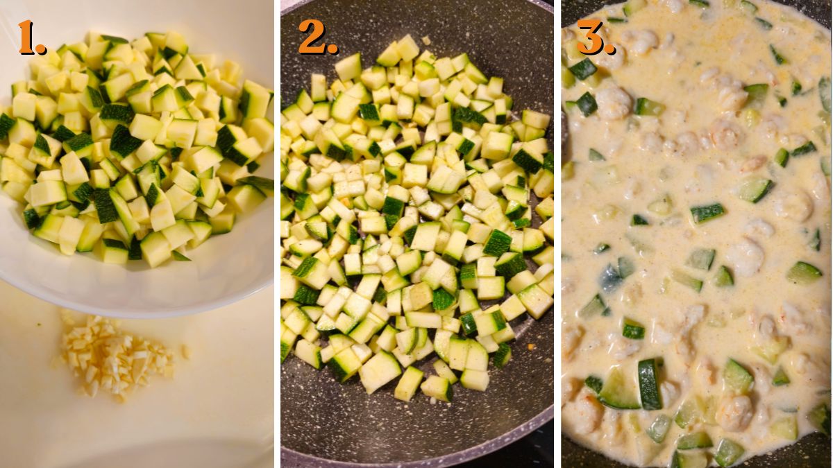 how to make creamy shrimp and zucchini pasta