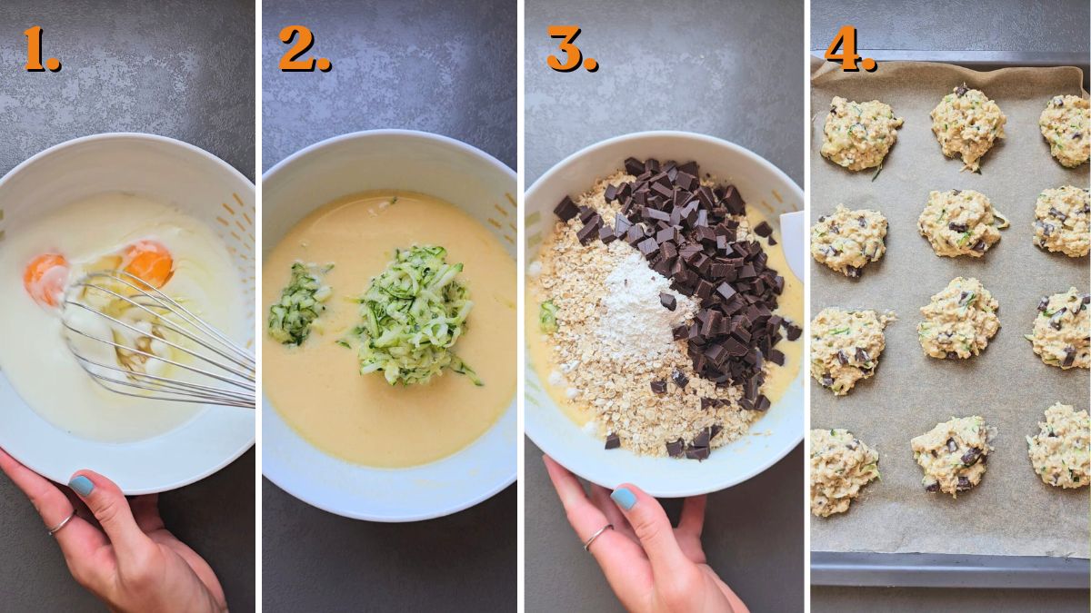 how to make oatmeal zucchini chocolate chip cookies