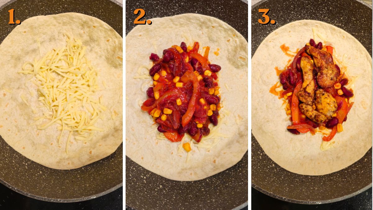 how to stuff spicy chicken wrap