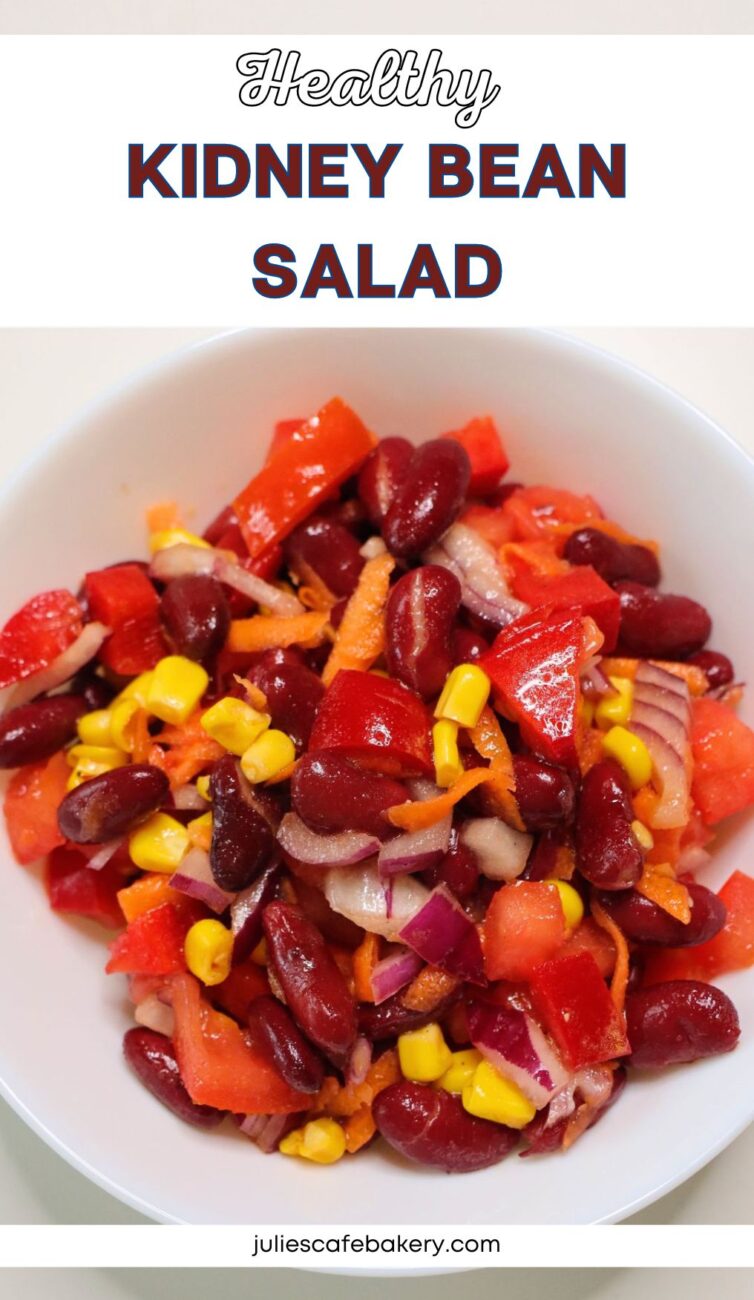 kidney bean salad healthy recipe. quick and easy to prepare. full of veggies. vegan