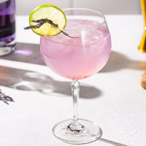 lavender lime gin spritzer cocktail with lavender syrup and purple gin 0007 1