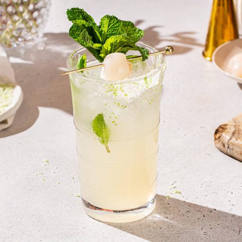 lychee mocktail lychee mojito mocktail non alcoholic drink with mint lime and lychee 0003