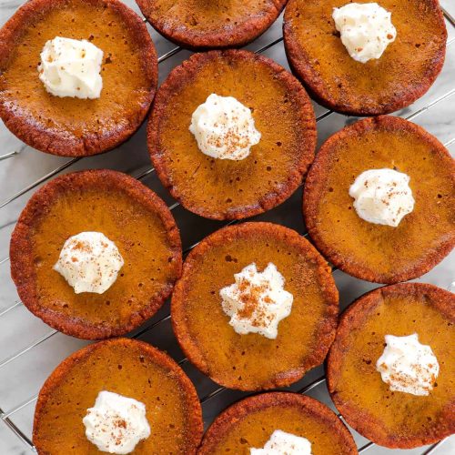 mini paleo pumpkin pies baked