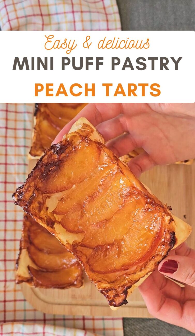 mini puff pastry peach tarts