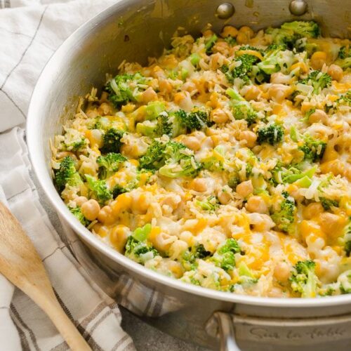 one pot cheesy broccoli chickpea rice casserole1 flavorthemoments.com 600x823 1