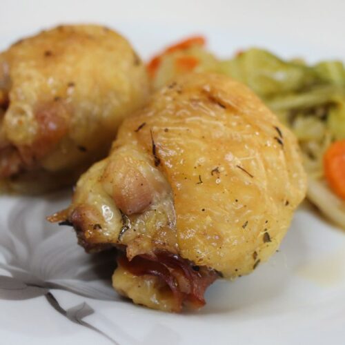 oven baked boneless chicken thighs with ham and cheese recipe