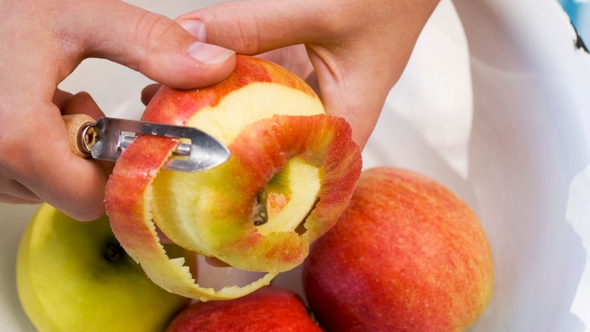 peeling vegetables and fruits