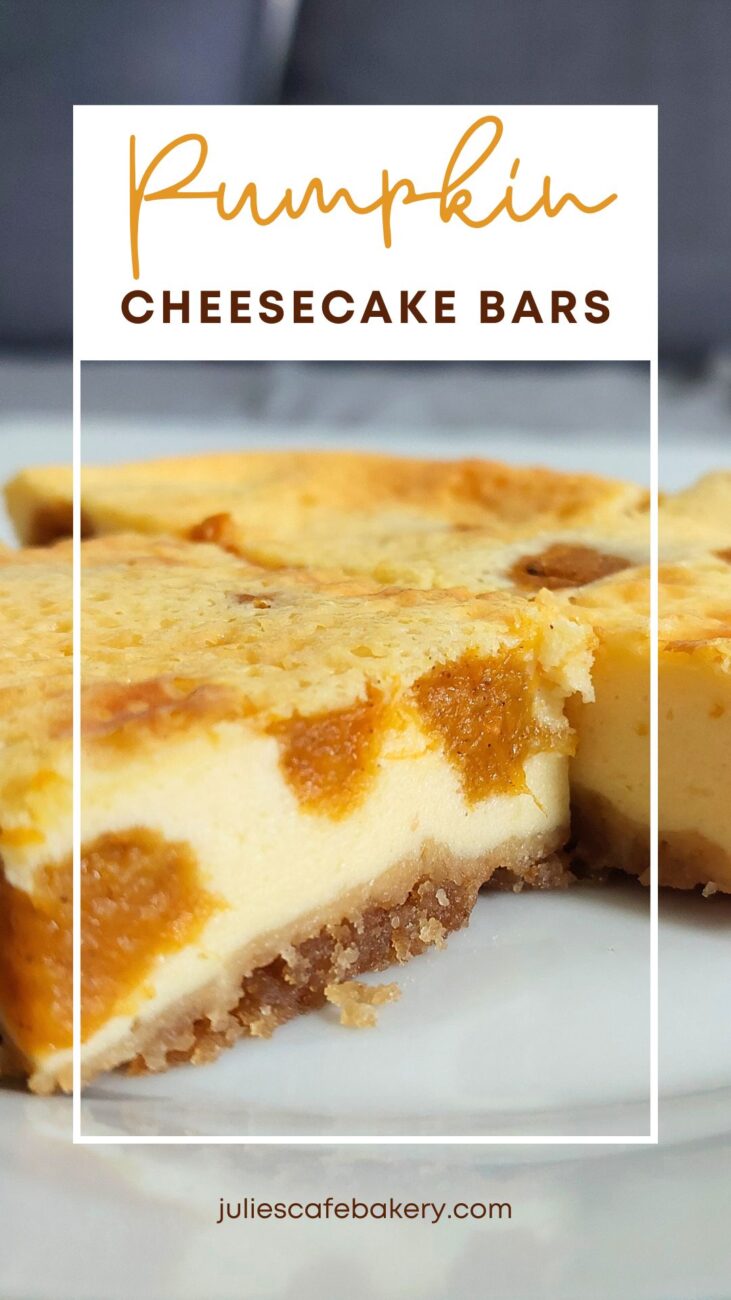 pumpkin cheesecake bars with shortbread crust