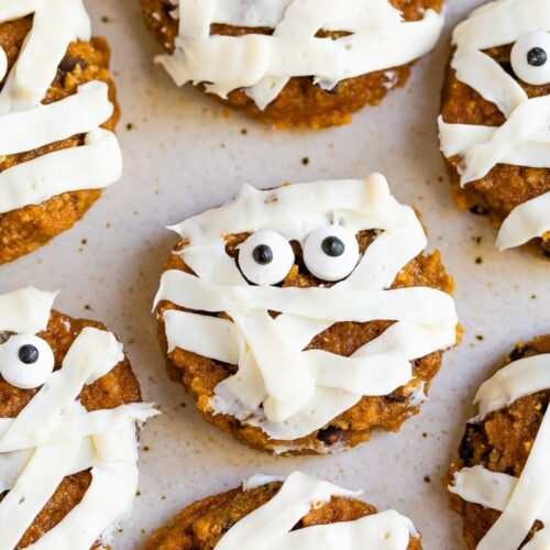 pumpkin mummy cookies