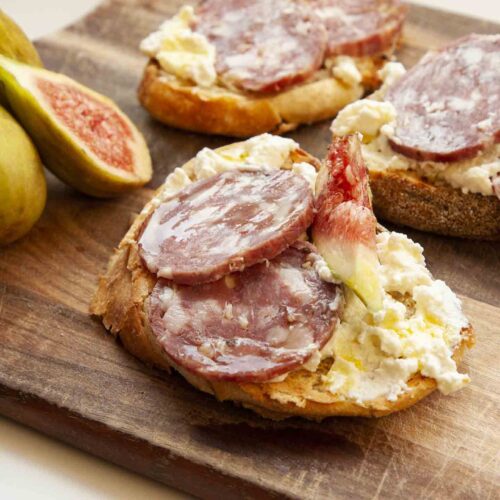 salami recipe fig ricotta and goose on the loose salami crostini