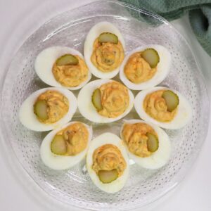 simple deviled eggs recipe with pickles