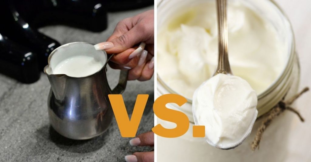 table cream vs heavy cream