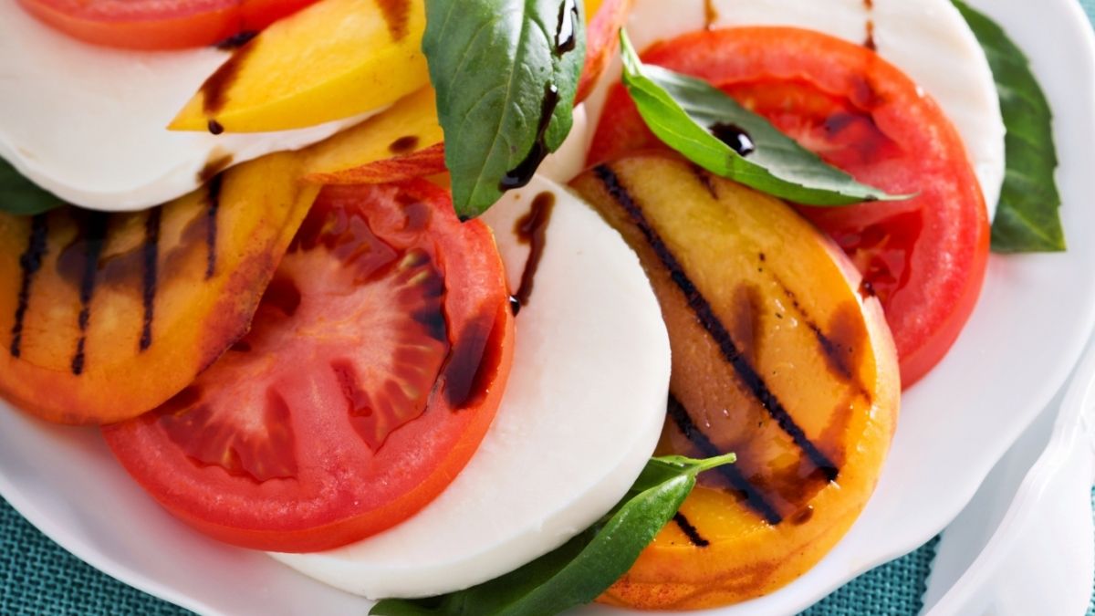 tomato peach caprese