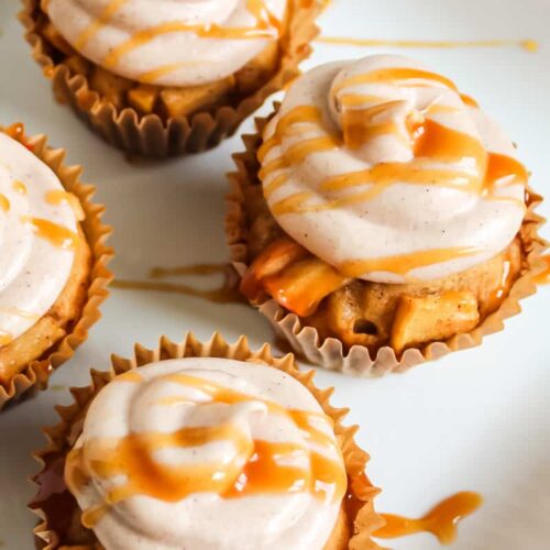 vertical hero apple cider cupcakes