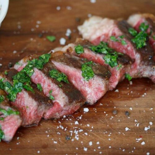 wagyu sirloin with chimichurri sauce 1