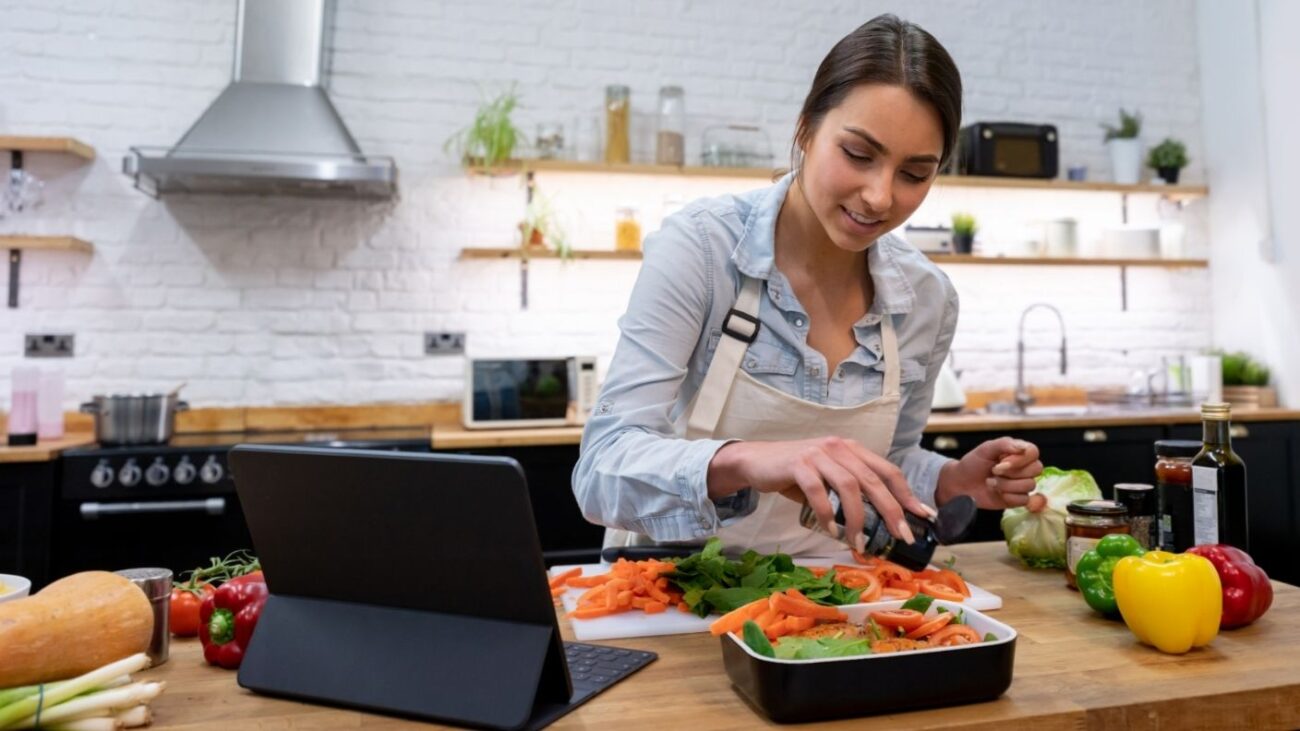 woman cooking dinner