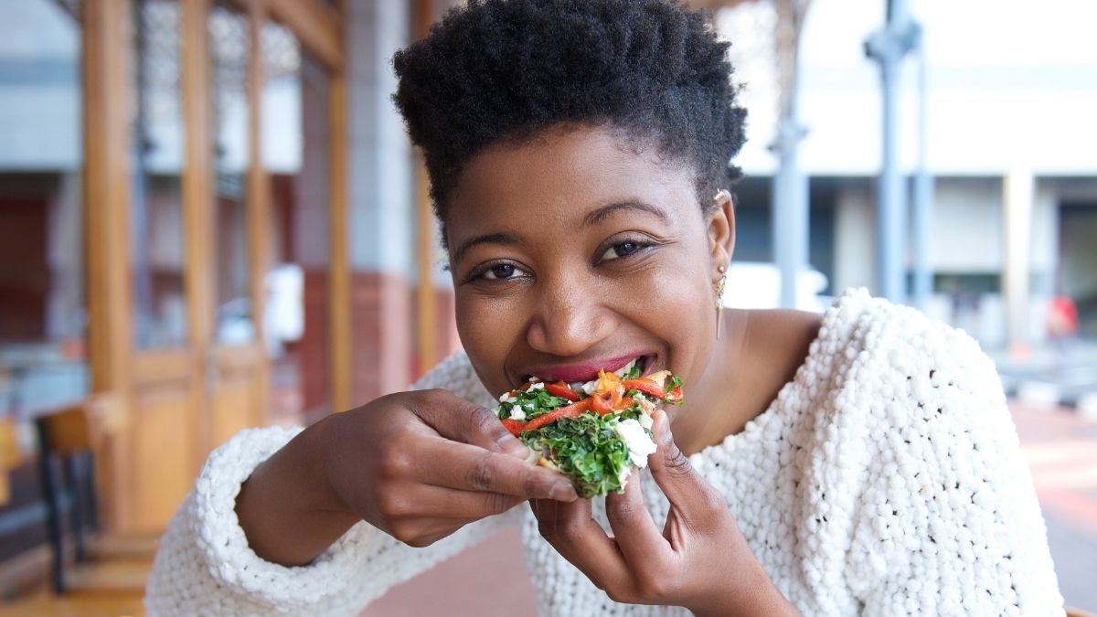 woman snacking healthy snack